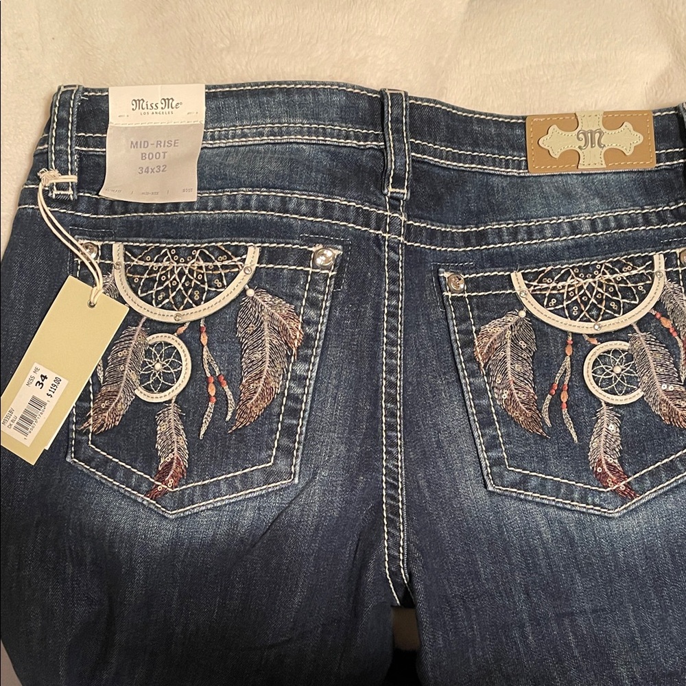 Miss Me Dreamcatcher Embellished Boot Cut Jeans